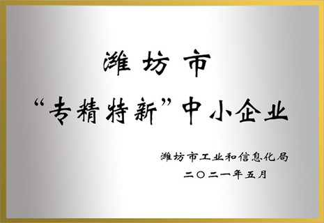 山東新港獲批濰坊市“專精特新”榮譽(yù)