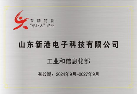 喜訊！新港電子入選第六批專(zhuān)精特新“小巨人”企業(yè)稱(chēng)號(hào)